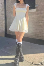 Strappy Lace Patchwork Corset Dress