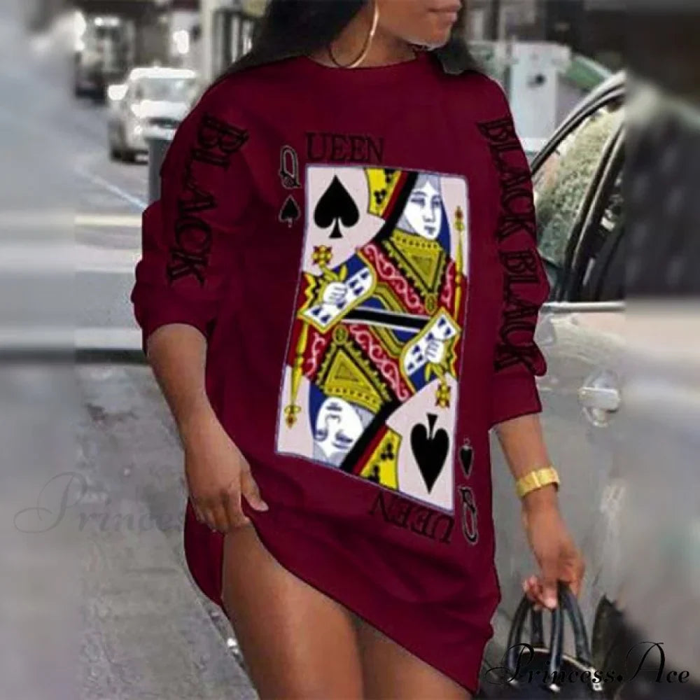 Street Style Casual Poker Pattern Dresses