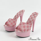Street-Style Sexy Platform Peep-Toe Super-High Party Prom Slippers Slender High Heel