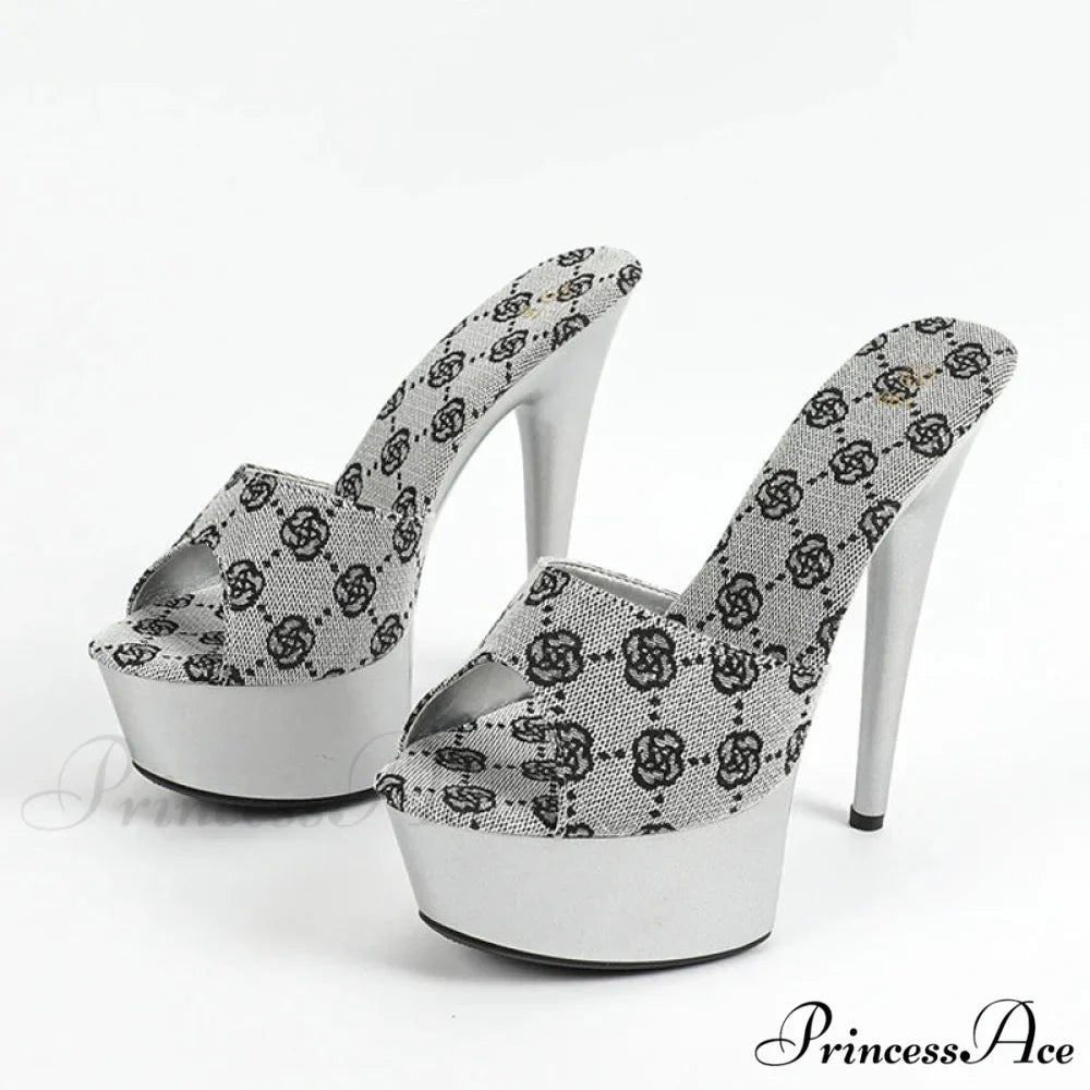 Street-Style Sexy Platform Peep-Toe Super-High Party Prom Slippers Slender High Heel