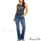 Stretch Casual Flare Women's High Waisted Butt-lifting 2024 Spring Summer for Woman Streetwear Raw Edge Flared Denim Jean