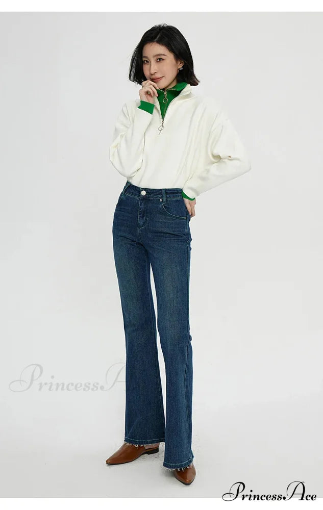 Stretch Flare High Waist Slim Flare Ladies Casual Streetwear Denim Jean