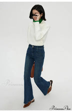 Stretch Flare High Waist Slim Flare Ladies Casual Streetwear Denim Jean