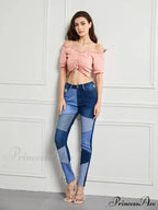 Stretch Patchwork Slim Fashion Vintage Streetwear Denim Jean