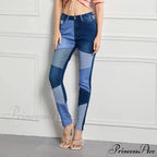 Stretch Patchwork Slim Fashion Vintage Streetwear Denim Jean
