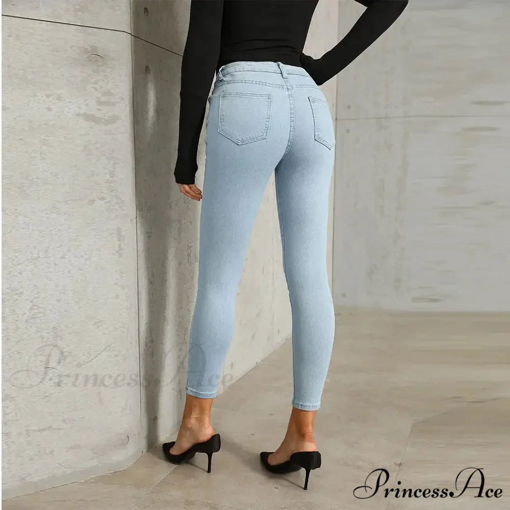 Stretch Skinny Women's High Waisted Sexy Streetwears Pencil Fashion Elastici Denim Slim Casual Jean