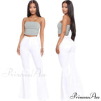 Stretch Slim Flare for Women Pink Bell Bottom 2024 High Waist Skinny Boot-cut Denim Woman Jean