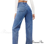Stretch Straight-Leg Denim Trousers Women Loose Straight Washed Denim Pants Fashion Pants 2024 Fall Winter new Jean