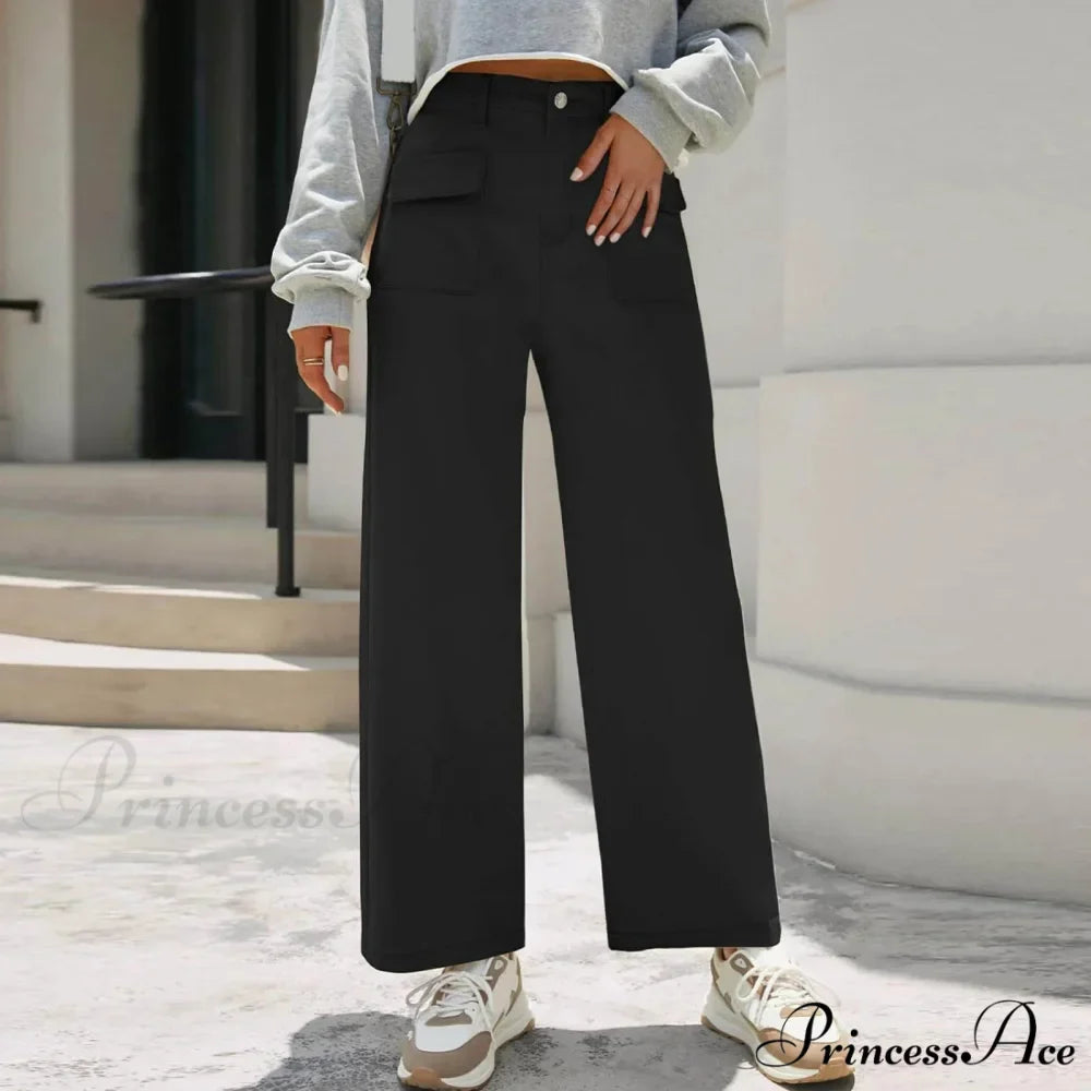 Stretch Waist Baggy Cargo Wide Leg Jeans