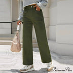 Stretch Waist Baggy Cargo Wide Leg Jeans