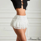 Stretchy Elevated Waist Frills Skirt