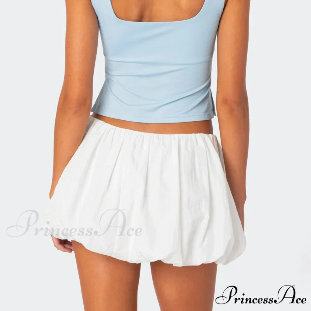 Stretchy Waist Flared Summer Skirt