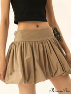 Stretchy Waist Puffy Style Skirt