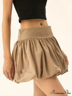 Stretchy Waist Puffy Style Skirt