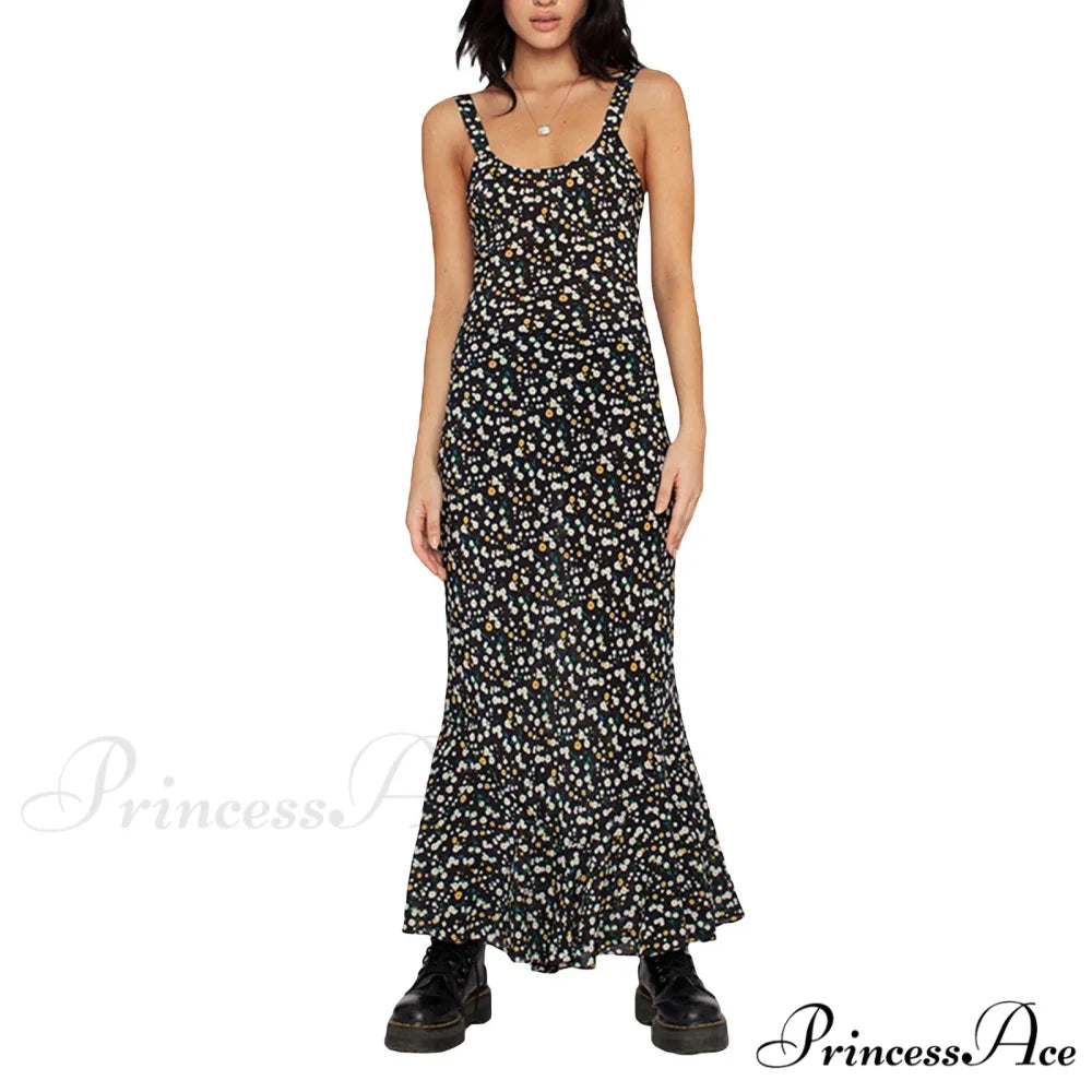 Strip Sleeve Bodycon Maxi Dress