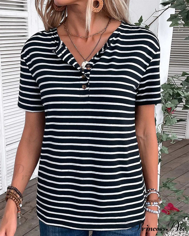 Striped Arm Brief Tee