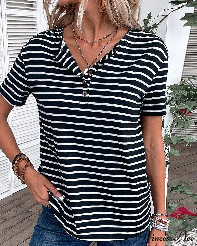 Striped Arm Brief Tee