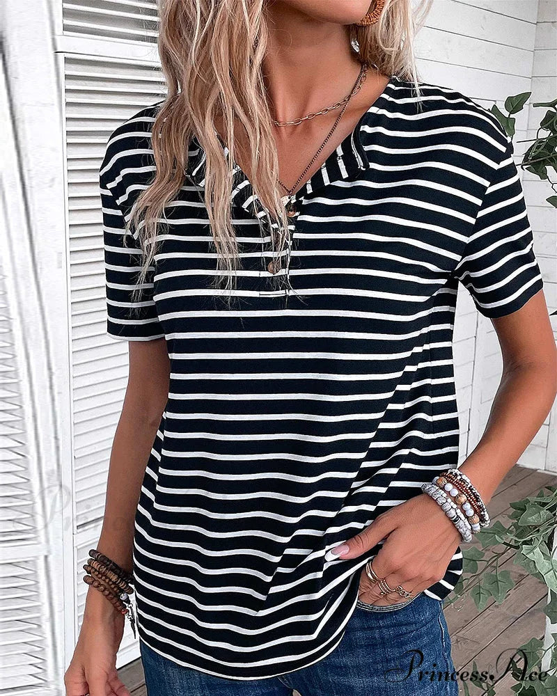 Striped Arm Brief Tee