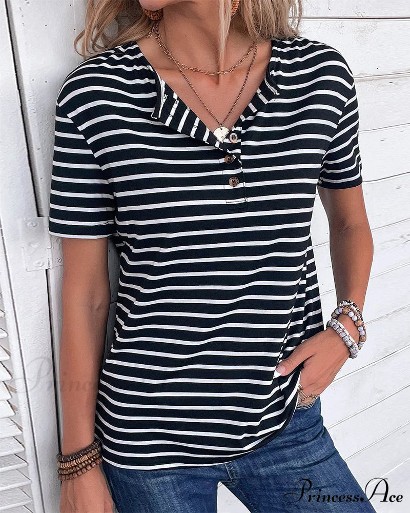 Striped Arm Brief Tee