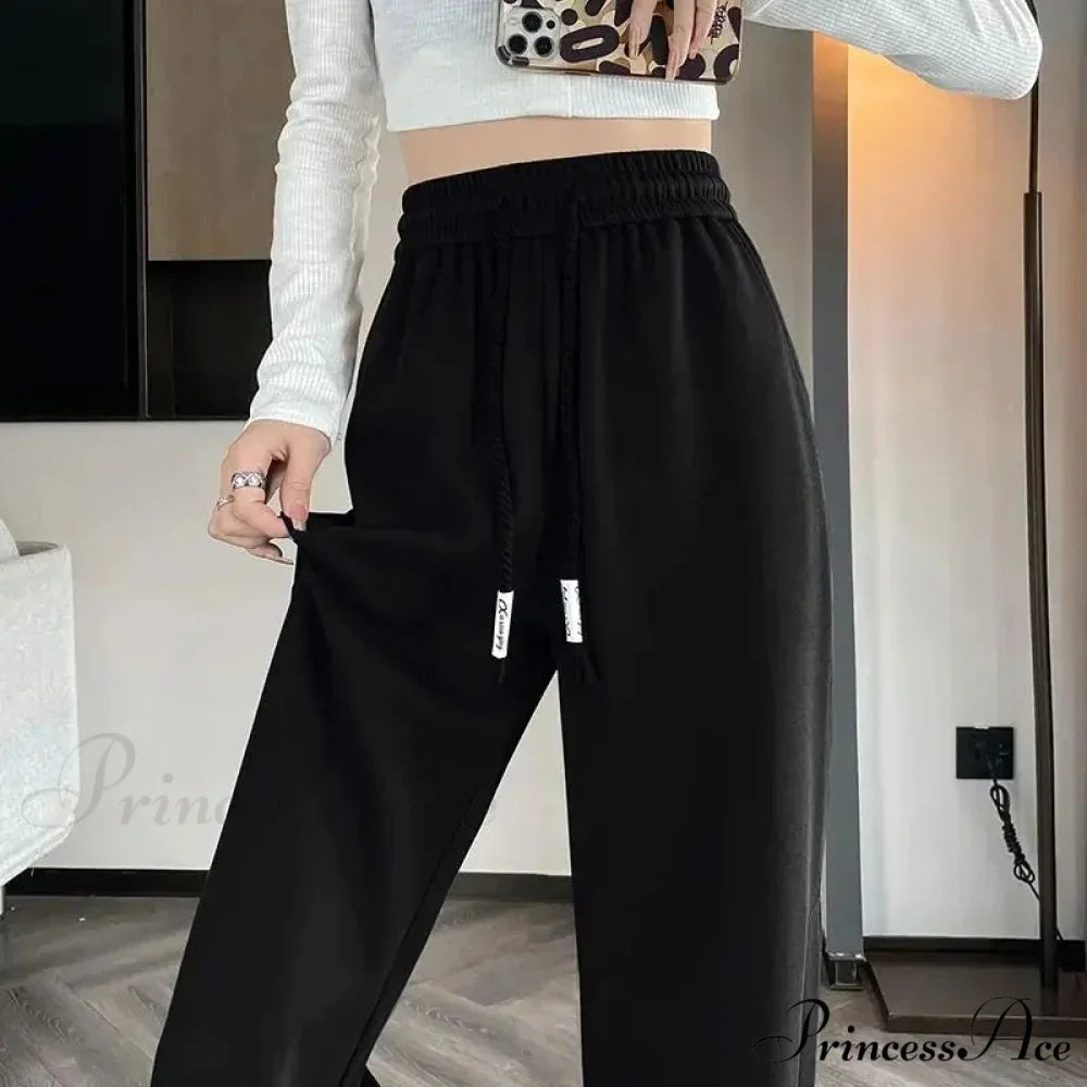 Striped Athletic Informal High Waist Trousers