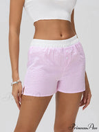 Striped Elastic Waist Short