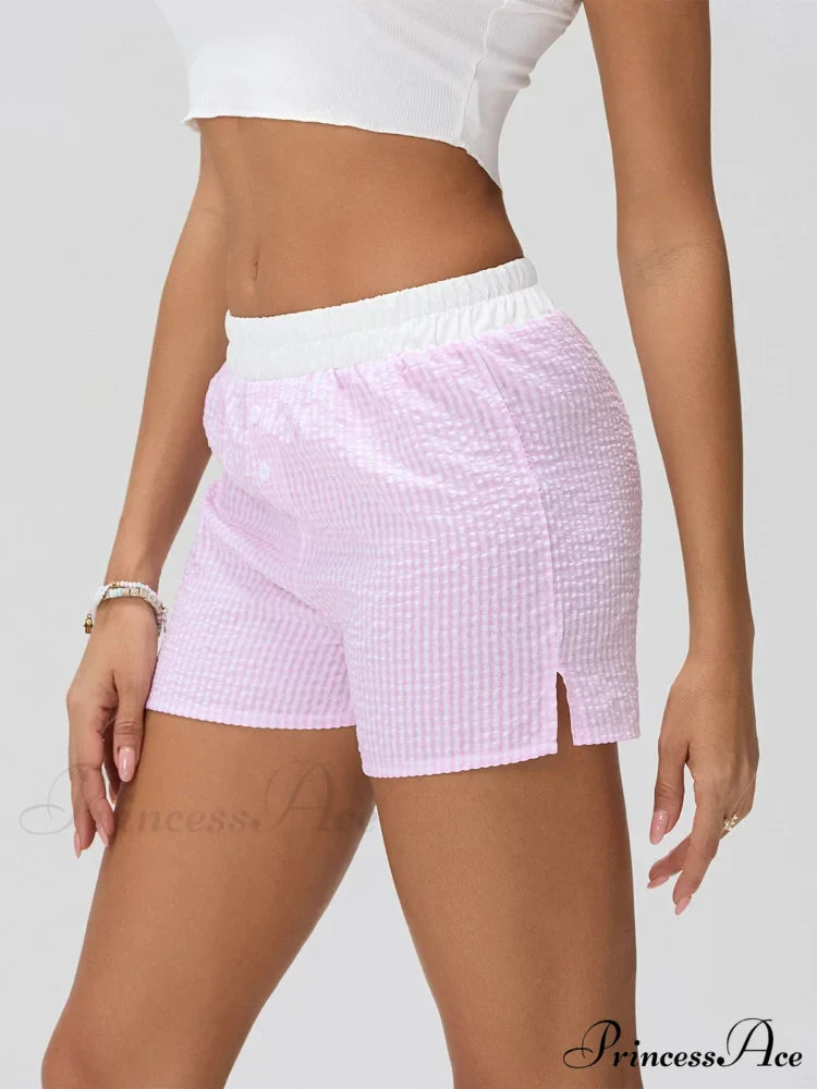 Striped Elastic Waist Short