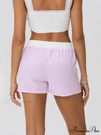 Striped Elastic Waist Short