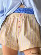 Striped Elastic Waist Short