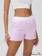 Striped Elastic Waist Short