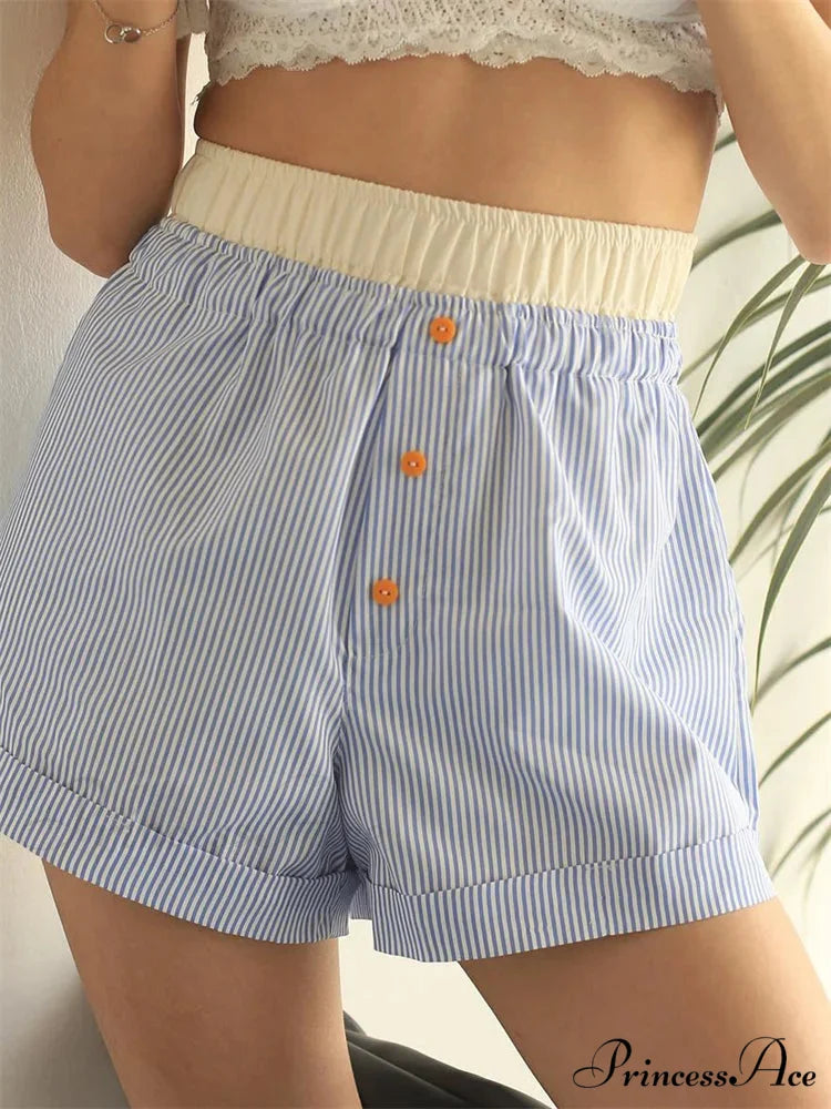 Striped Elastic Waist Short