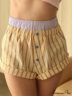 Striped Elastic Waist Short