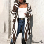 Striped Hooded Cardigan