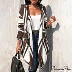 Striped Hooded Cardigan
