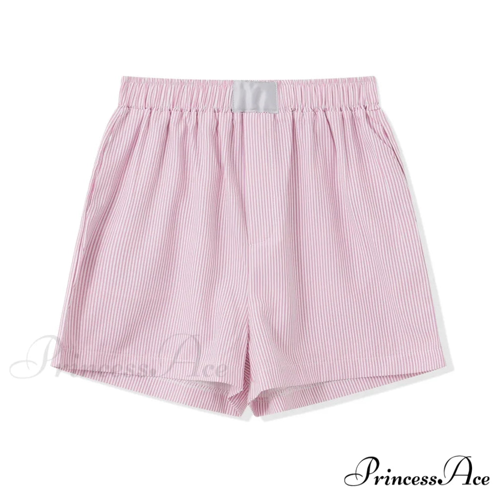 Striped Lounge Y2K Elastic High Waist Baggy Pajama Bottoms Sleepwear Short