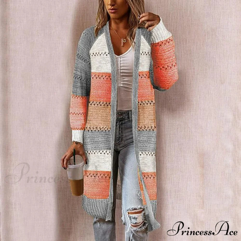 Striped Patchwork Cardigan