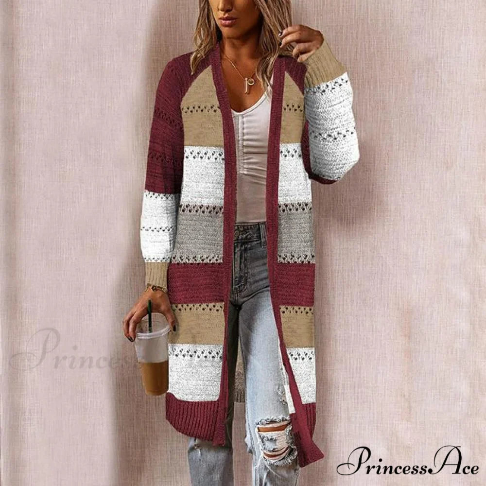 Striped Patchwork Cardigan