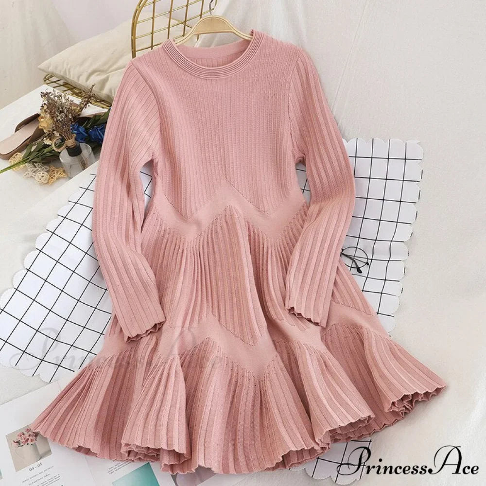 Striped Pleated Mini Dress