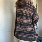 Striped Round Neck Oversized Sweater