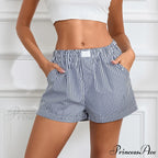 Striped Solid Stretchy Waist Short