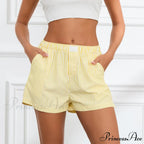 Striped Solid Stretchy Waist Short