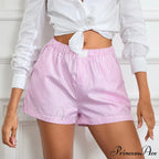 Striped Solid Stretchy Waist Short
