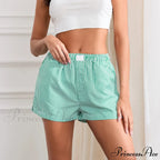 Striped Solid Stretchy Waist Short