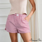 Striped Solid Stretchy Waist Short