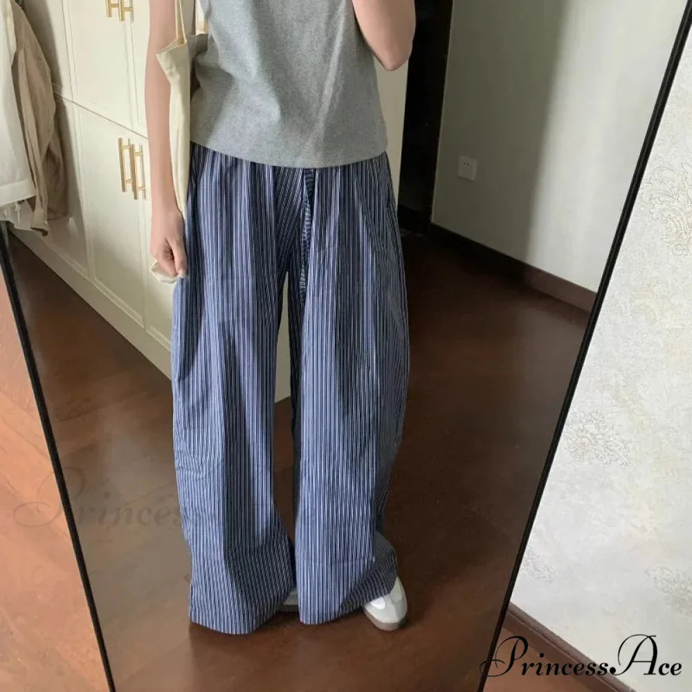 Striped Y2K Women Informal Stretchy Trousers