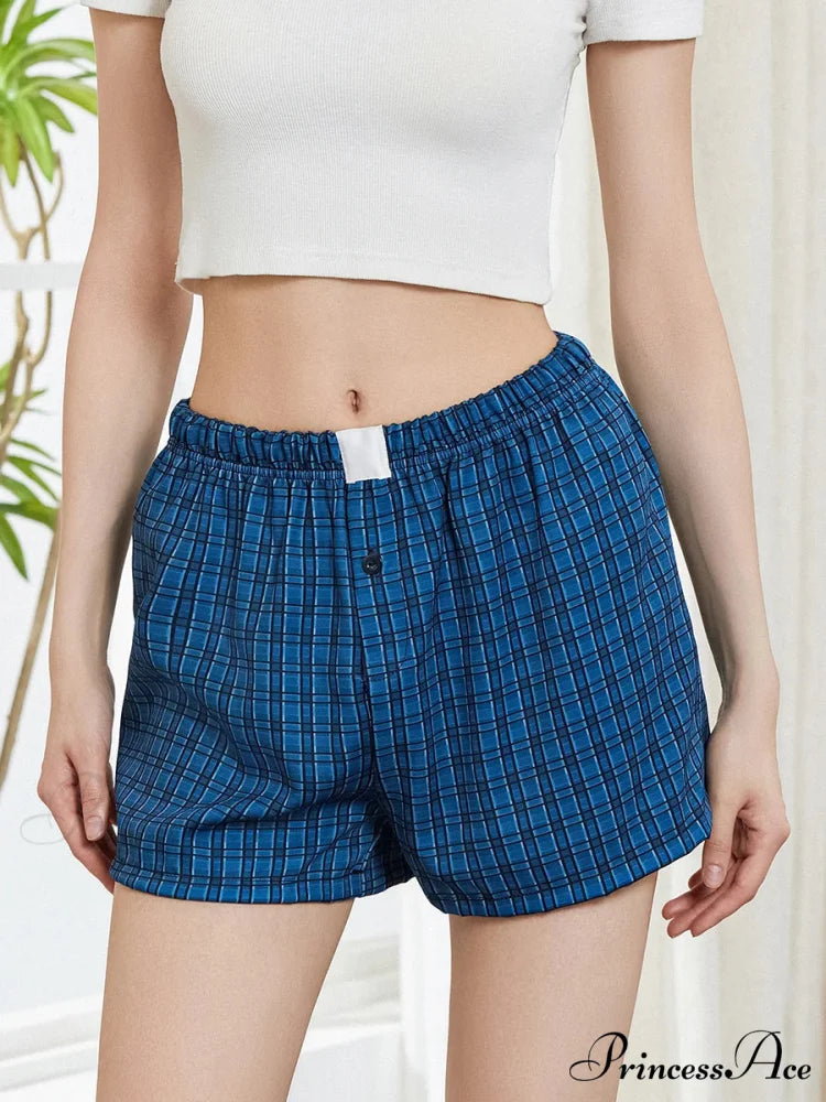 Strong Checkered Stretchy Waist Short