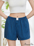 Strong Checkered Stretchy Waist Short