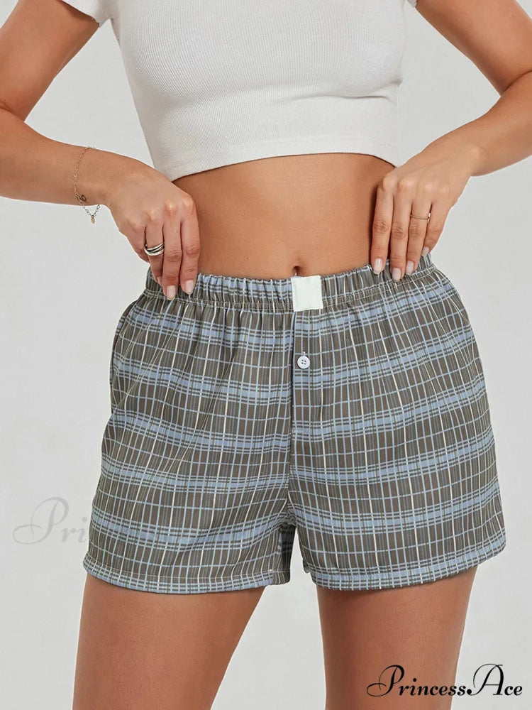 Strong Checkered Stretchy Waist Short