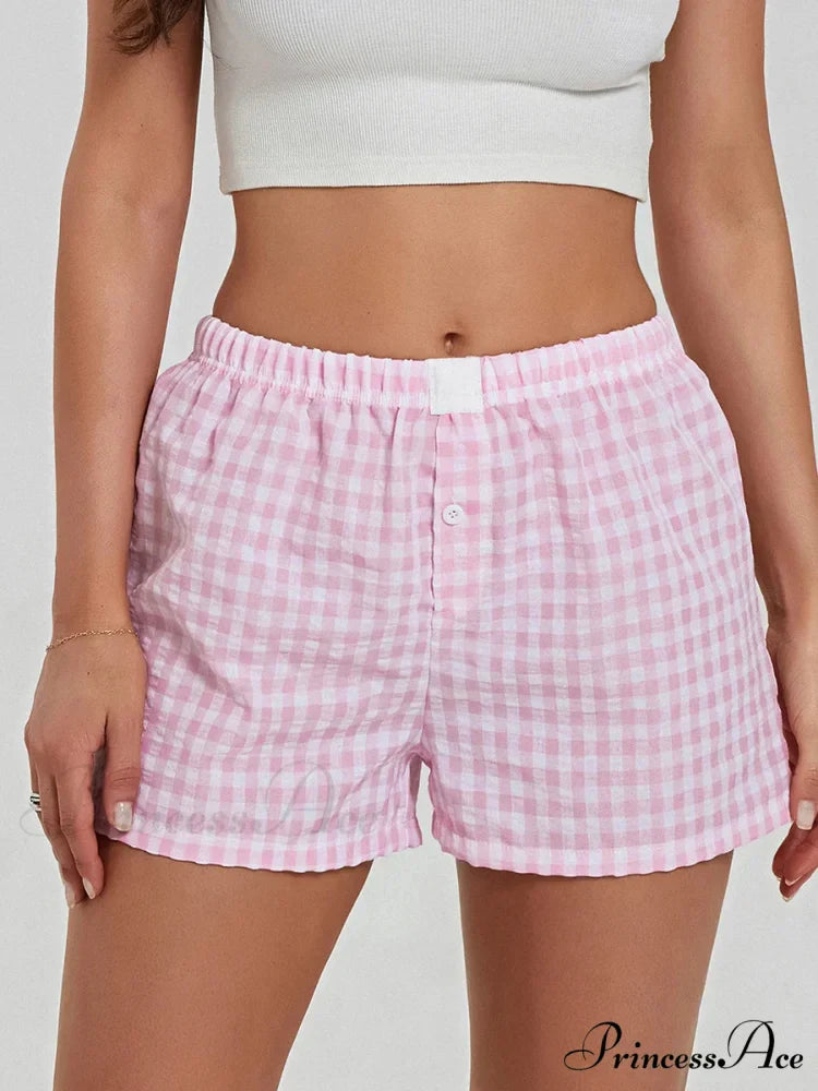 Strong Checkered Stretchy Waist Short