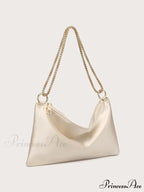 Sturdy Metallic Chain Underarm Evening Wedding Clutch Purse