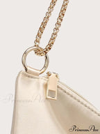 Sturdy Metallic Chain Underarm Evening Wedding Clutch Purse